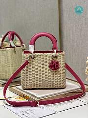 Lady Dior Natural Wicker Pink Chain 24×20×11cm - 1