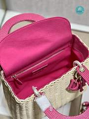 Lady Dior Natural Wicker Pink Chain 24×20×11cm - 4