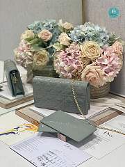 LADY DIOR POUCH Grey Des Vents Patent Cannage Calfskin 21.5 x 11.5 x 3 cm - 3