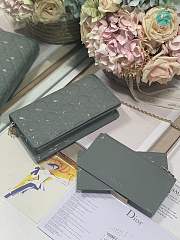 LADY DIOR POUCH Grey Des Vents Patent Cannage Calfskin 21.5 x 11.5 x 3 cm - 4