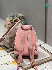 BACKPACK Pale Pink Cotton Canvas with Ivory Toile de Jouy Print 23.5×11×32CM - 2