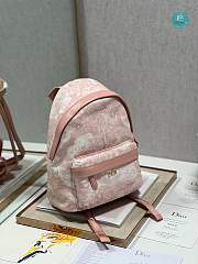 BACKPACK Pale Pink Cotton Canvas with Ivory Toile de Jouy Print 23.5×11×32CM - 4