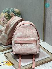 BACKPACK Pale Pink Cotton Canvas with Ivory Toile de Jouy Print 23.5×11×32CM - 6
