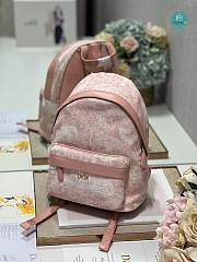 BACKPACK Pale Pink Cotton Canvas with Ivory Toile de Jouy Print 23.5×11×32CM - 5