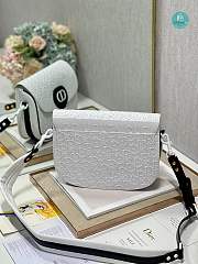 Christian Dior Calfskin Perforated Oblique Medium Bobby Flap Black White 23×18×7 cm - 5