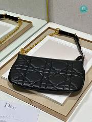 Mini Dior Caro Tulip Bag Latte Quilted Macrocannage In Black 25×16×2.5cm - 6