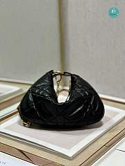 Mini Dior Caro Tulip Bag Latte Quilted Macrocannage In Black 25×16×2.5cm - 5
