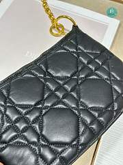 Mini Dior Caro Tulip Bag Latte Quilted Macrocannage In Black 25×16×2.5cm - 2