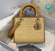 Dior Lady Bag Medium Natural Cannage Raffia 24cm - 1
