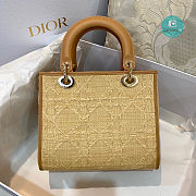 Dior Lady Bag Medium Natural Cannage Raffia 24cm - 6