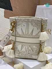 Dior D-BUBBLE BUCKET BAG Beige Multicolor Rêve d'Infini Embroidery 16x25x16cm - 5