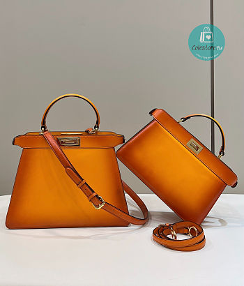 Fendi Peekaboo I See You Gradient Bag In Orange 29×12×19cm