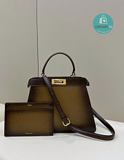 Fendi Peekaboo I See You Gradient Bag In Green 33x12x25cm - 5