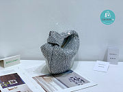 BOTTEGA VENETA Jodie Crystal-embellished Satin Bag In Silver 28×23×8cm - 2
