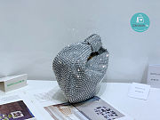 BOTTEGA VENETA Jodie Crystal-embellished Satin Bag In Silver 28×23×8cm - 3
