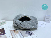 BOTTEGA VENETA Jodie Crystal-embellished Satin Bag In Silver 28×23×8cm - 5