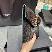 YSL UPTOWN POUCH IN CROCODILE-EMBOSSED SHINY LEATHER 27×16×2CM  - 6