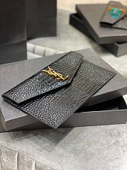 YSL UPTOWN POUCH IN CROCODILE-EMBOSSED SHINY LEATHER 27×16×2CM  - 3