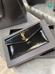 YSL Uptown Pouch In Black Smooth Leather 27×16×2 CM - 5
