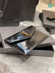 YSL Uptown Pouch In Black Smooth Leather 27×16×2 CM - 6