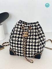 Chanel Houndstooth Tweed Backpack 19x13x9cm - 1