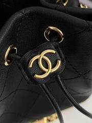 Chanel 22S Bucket Small With Chain Black Lambskin 14x11x8cm - 6