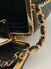 Chanel Lock Frame Vanity Case with Chain Quilted Lambskin Small Black 11x9x7.5cm - 5