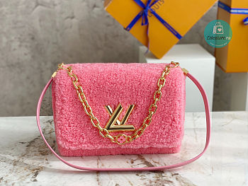 Louis Vuitton Twist MM Hand Bag In Shearling 23 x 17 x 9.5 cm