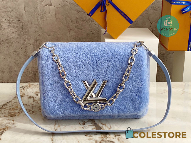 Louis Vuitton Twist MM Hand Bag In Shearling Blue 23 x 17 x 9.5 cm - 1