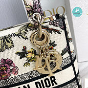 Medium Lady D-Lite Multicolor Dior Jardin Botanique Embroidery 24x11x20cm - 2