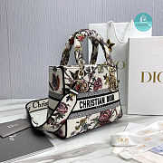 Medium Lady D-Lite Multicolor Dior Jardin Botanique Embroidery 24x11x20cm - 4