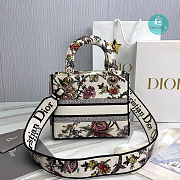 Medium Lady D-Lite Multicolor Dior Jardin Botanique Embroidery 24x11x20cm - 6