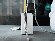 Chanel 2021k White Leather Mirror Box Cutch Chain Bag White 10.7×10.7×5.5cm - 3