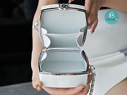 Chanel 2021k White Leather Mirror Box Cutch Chain Bag White 10.7×10.7×5.5cm - 4