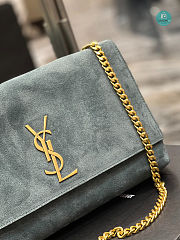 YSL Reversible Blue Suede Medium Kate Bag 28.5x20x6cm - 5