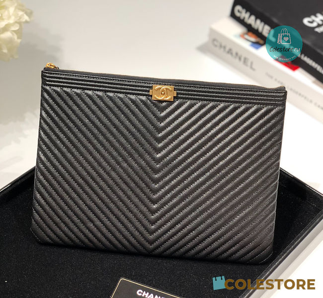 Chanel Chevron Classic Boy O Case 35x28cm - 1