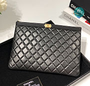 Chanel Boy O Case Large Black Lambskin 35x28cm - 5