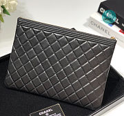 Chanel Boy O Case Large Black Lambskin 35x28cm - 3