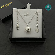 YSL Bronze Gold YSL Pearl Necklace  - 6