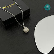 YSL Bronze Gold YSL Pearl Necklace  - 4