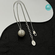 YSL Bronze Gold YSL Pearl Necklace  - 2