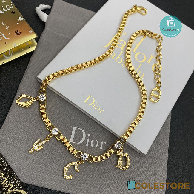 Dior Irregular CD Cactus Pendant Necklace  - 1