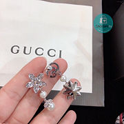 Gucci Pearl with Flower GG Crystal Earrings - 2