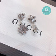 Gucci Pearl with Flower GG Crystal Earrings - 3