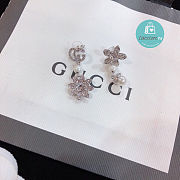 Gucci Pearl with Flower GG Crystal Earrings - 4