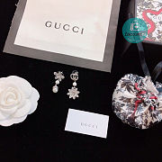 Gucci Pearl with Flower GG Crystal Earrings - 6