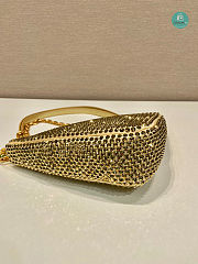 PRADA Triangle crystal-embellished fabric bag In Yellow 26x15x6cm - 6