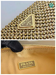 PRADA Triangle crystal-embellished fabric bag In Yellow 26x15x6cm - 2