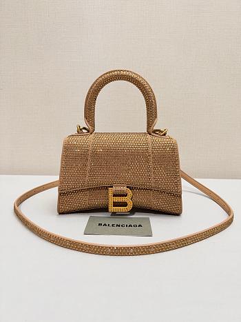 Colestore Balenciaga Hourglass S Rhinestone Yellow Bag 19x13x8cm