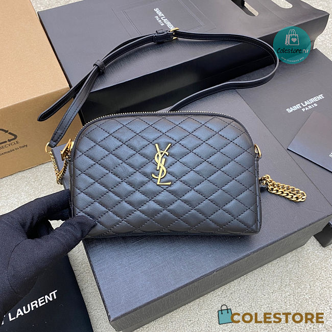 YSL Gaby Chain Pouch in Quilted Lambskin Black 13x9x3.5cm - 1